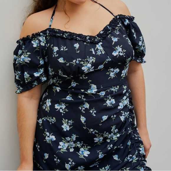 Cider Black Floral Midi Dress - Picture 6 of 7